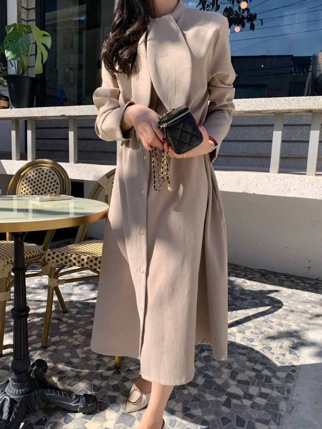

Bow Button Shirt Dress Maxi Long Sleeve White Elegant Solid kobieta sukienka Spring Fall 2022 Korean Winter Vestido De Mujer
