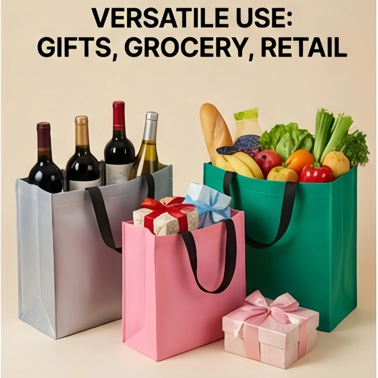 Custom High Grade Coated Non Woven Bags Clothing Tote Bags Eco-Friendly Shopping Bags Waterproof Bag party wedding gift bags 3