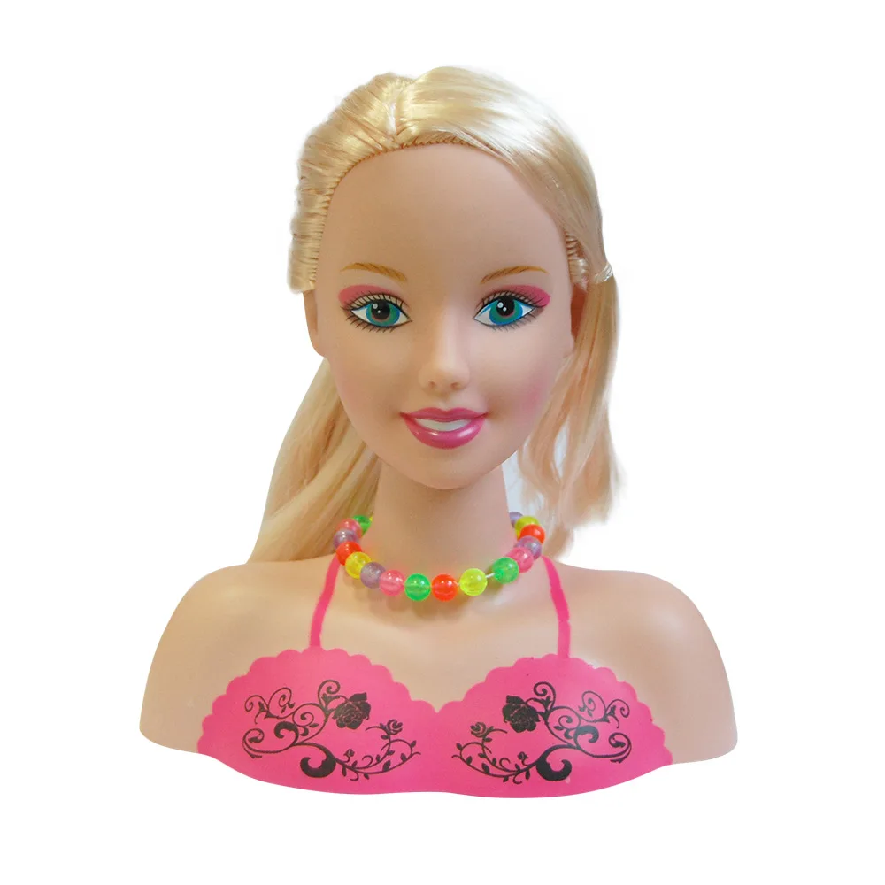 Kids Princess Dress Up Practice Girl Play House Toy Fashion Cute Half Body Makeup Hairstyle Doll Mannequin Head Toy Party Gifts