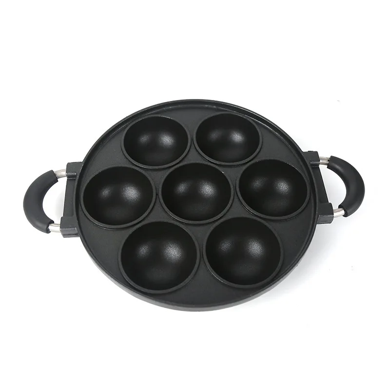 7-Hole Cake Cooking Pan Cast Iron Omelette Pan Non-stick Cooking Pot –  Kitchen Groups