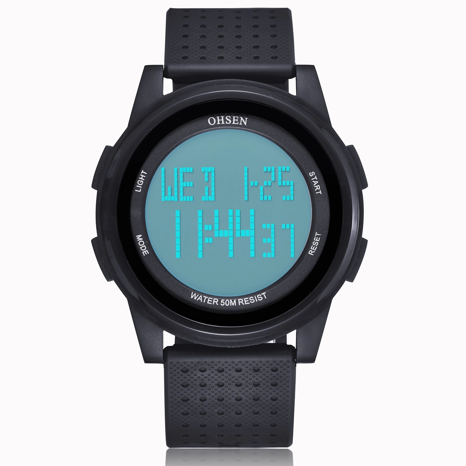 

Часы наручные OHSEN женские цифровые, светодиодные водонепроницаемые спортивные электронные ультратонкие с силиконовым ремешком, черные