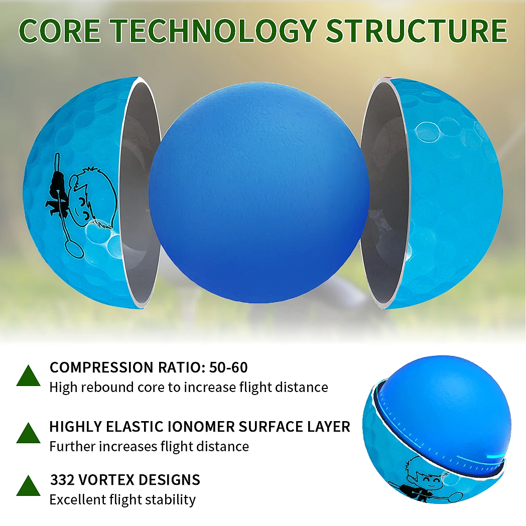 Golf Balls 2-Layer Long Distance 12/3pcs