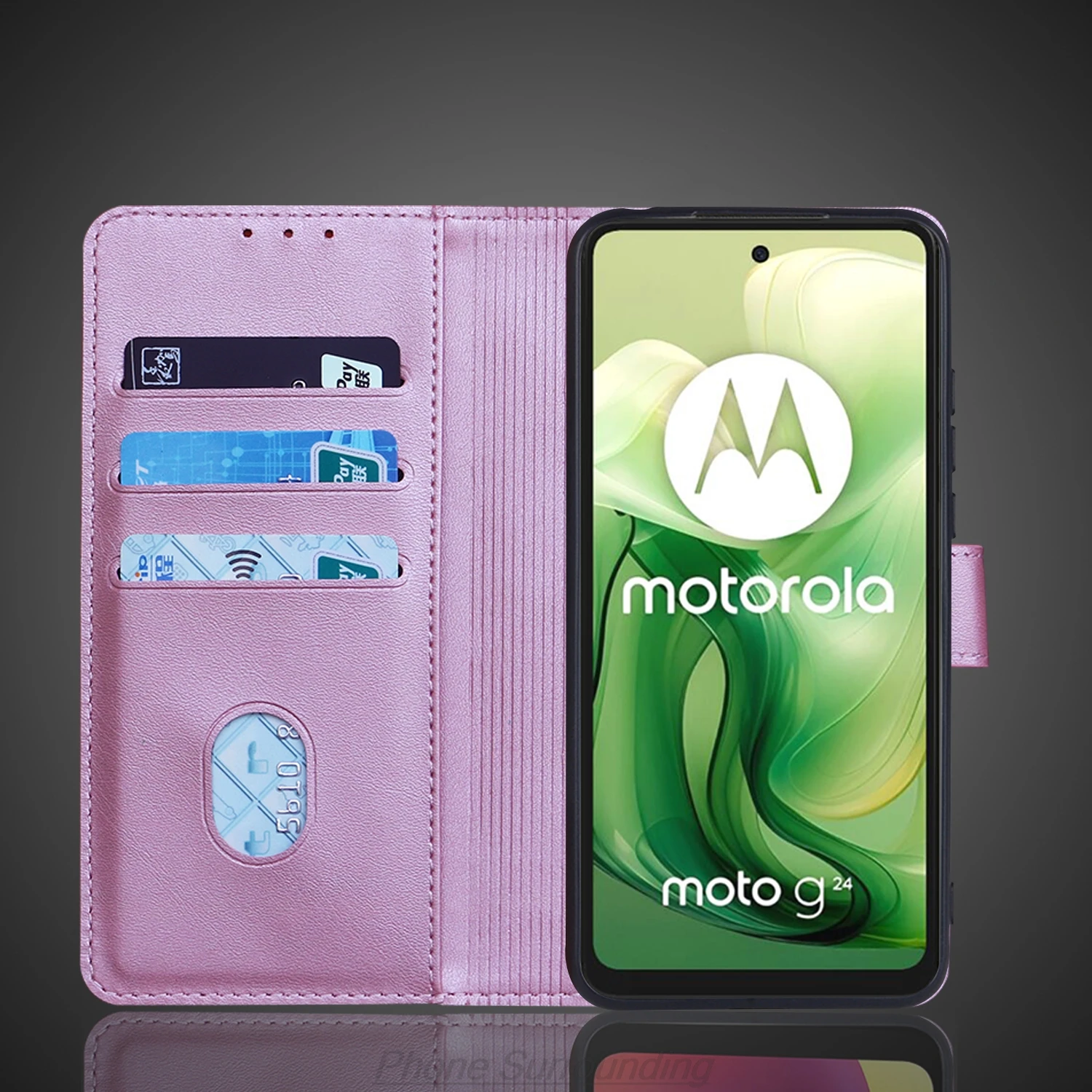 Premium PU Leather Wallet Flip Cover with Card Holder - Protective Case