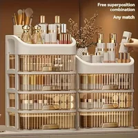 Cosmetic Storage Box Large Capacity Transparent Drawer Jewelry Makeup Storage Box Multi-layer Multi-functional Desktop Organizer 1