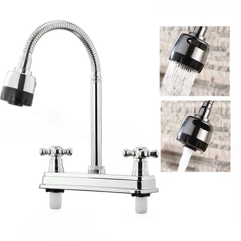 South American RV Kitchen Faucets Dual Port Faucet Kitchen Splashproof Faucet Replacement Sink Faucets Kitchen Accessories