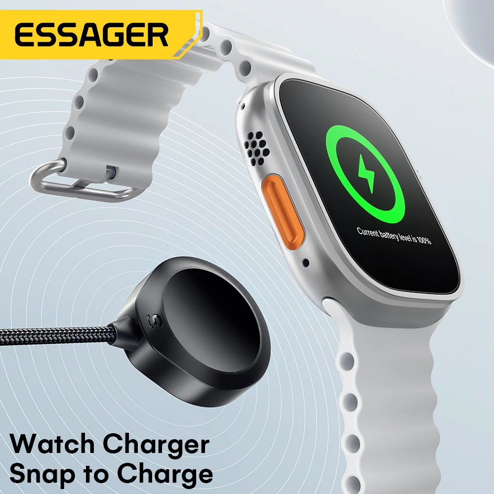 Essager 3 in 1 100W Multi USB C Charging Cable for Apple iWatch iPhone 16/15/14/13 Pro With Type C Lightning Fast Charging Cable