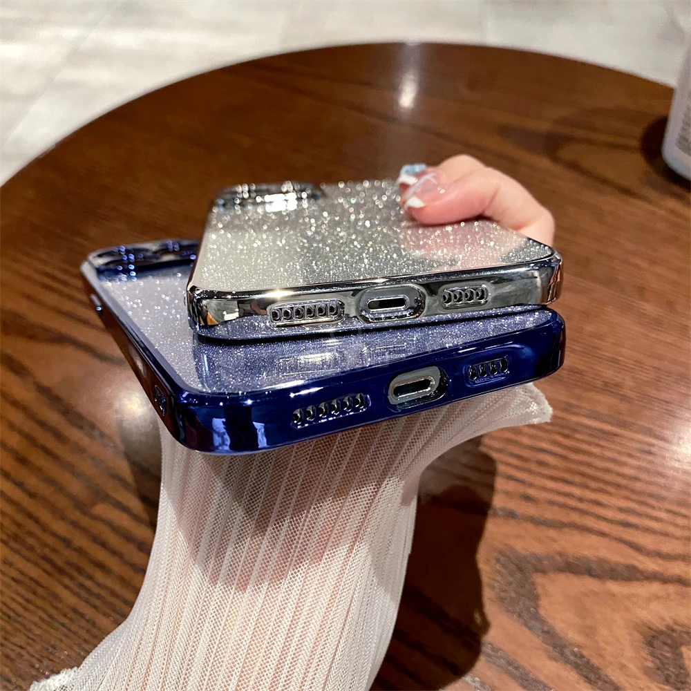Silicone Case Clear Glitter Iphone Xr Blue With Clear Case Luxury