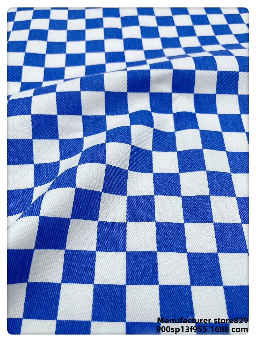 Colorful Plaid Denim Fabric Washed Outwear Skirt Pants Clothing Spring Summer Fabric Home Decorations from Mainland China