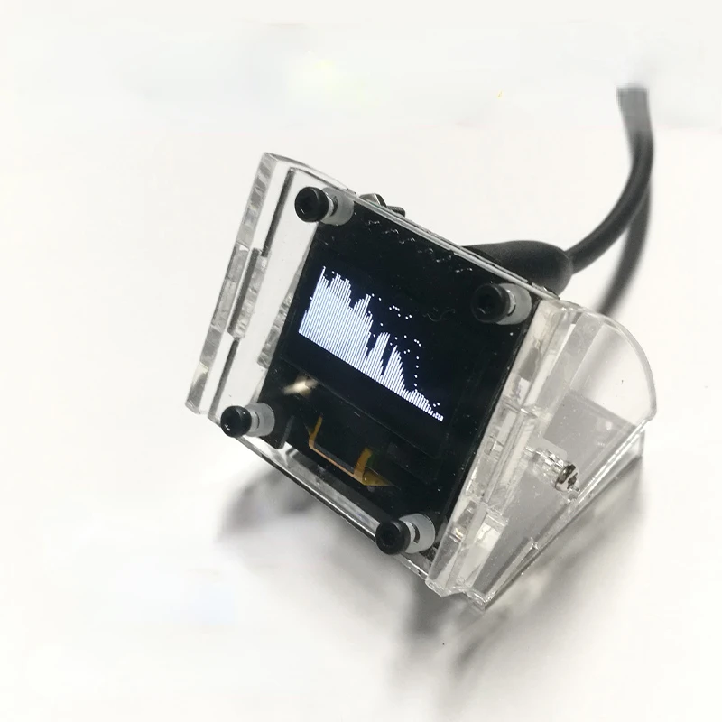 Nvarcher 0.96 Pollici Oled Dual Channel Music Spectrum Display Analyzer Amplificatore Per Pc Mp3 Indicatore Di Livello Audio Vu Meter Con Custodia