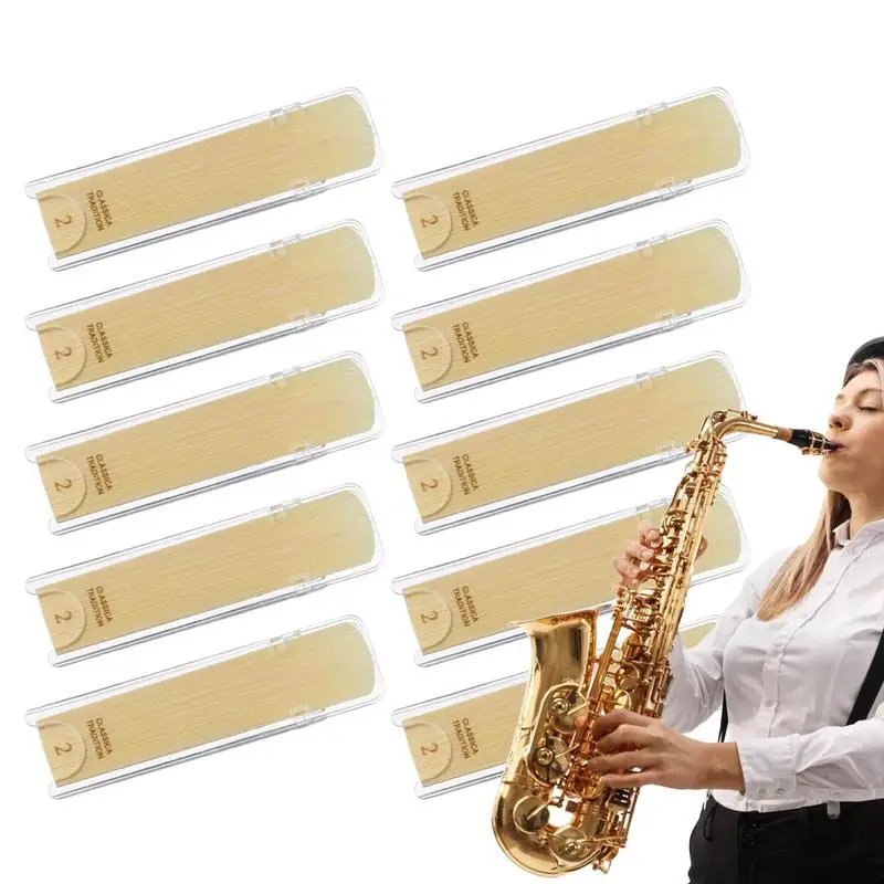 Alto Sax Reeds For Beginners 10pcs Natural Saxophone Reeds Natural Reed Saxophone Replacement Accessory For Stage Performance