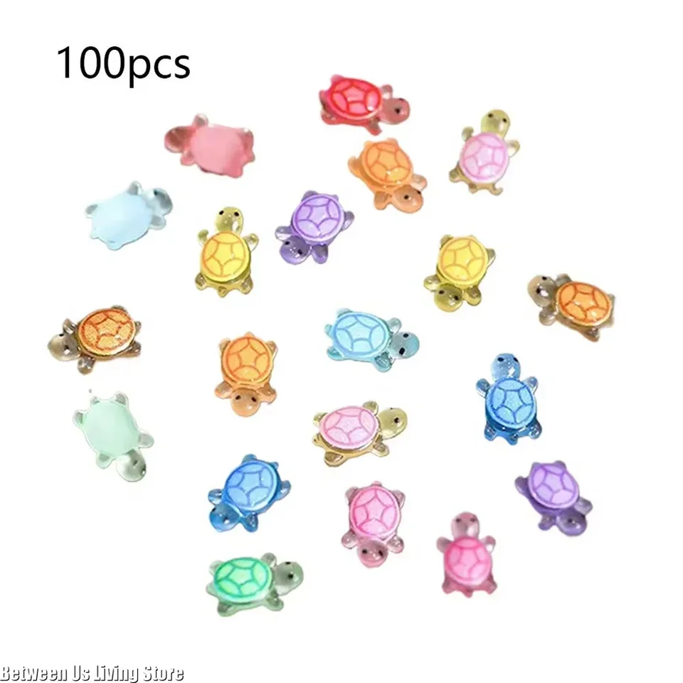 100 Glow in the Dark Mini Resin Turtle Figurines