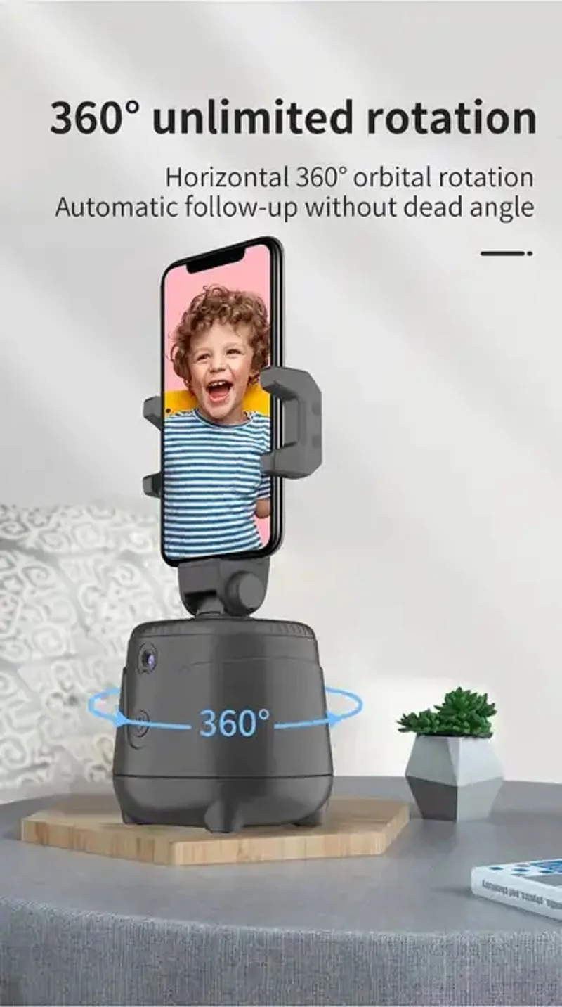 Face Recognition Tracking e Follow up Bracket 360 Graus Estabilizador Rotativo Desktop Shake Live Shooting ai - Image 5