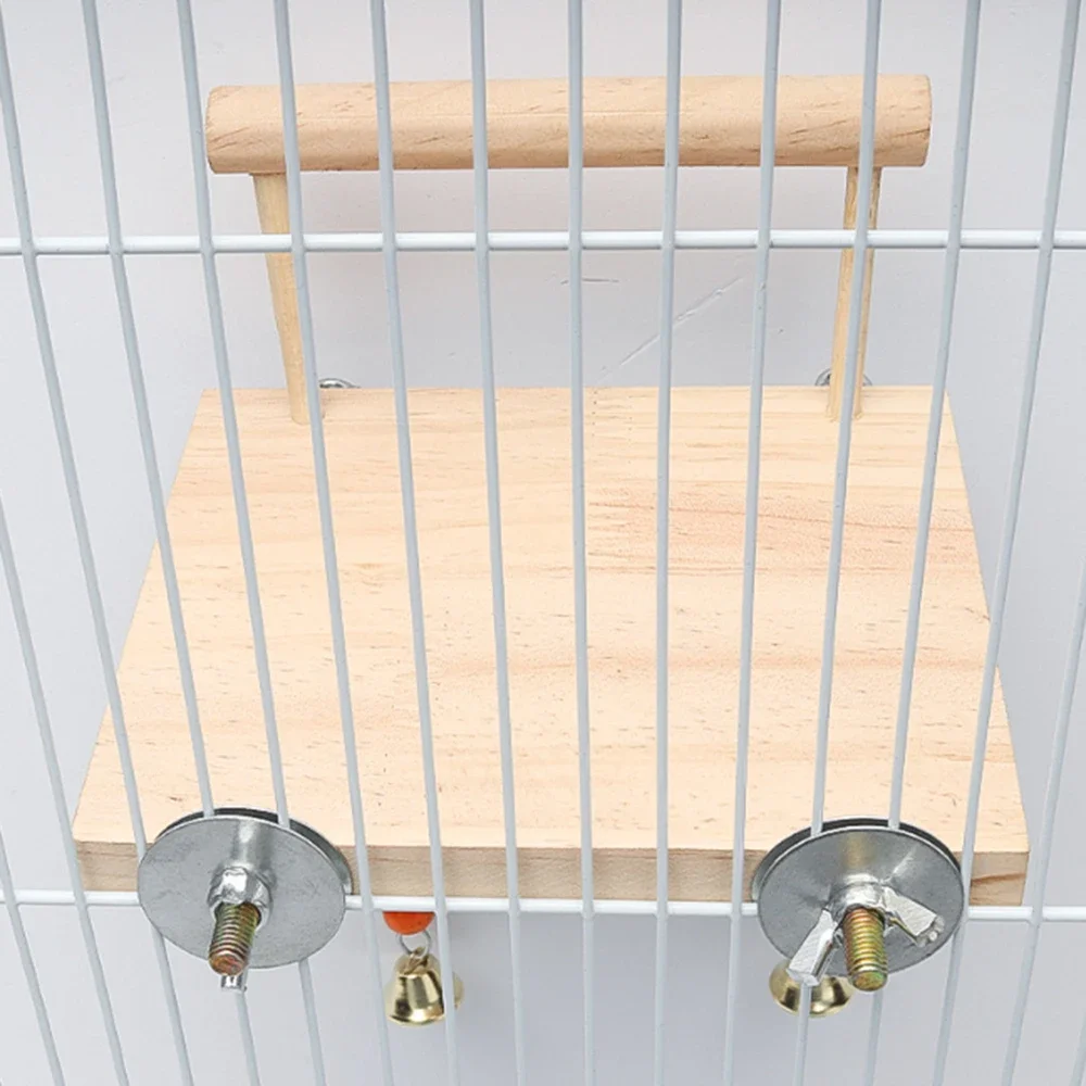 Bird Stand Platform Swing Toys Wooden Parrot Swing Toy Suspension Bridge Climbing Frame with Chewing Beads Birdcage Accessories 4