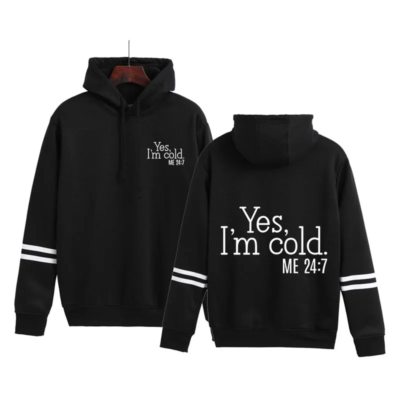 Yes I‘m Cold Womens Hoodie Long-Sleeved Lazy Style Top Daily Striped Slim Fit Sweatshirts Solid Color Versatile Casual Tracksuit 6