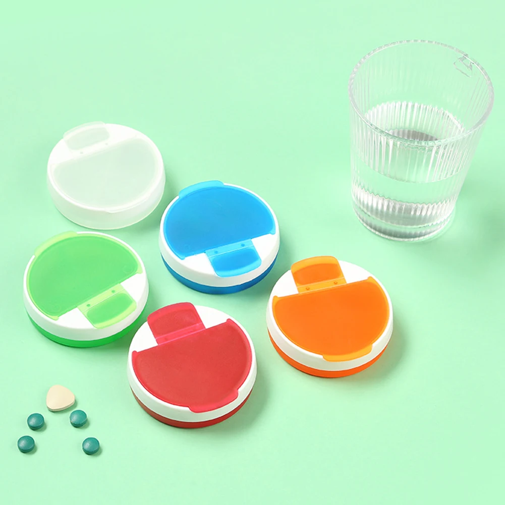 

1 Pcs 4 Grids Sealed Pill Container Portable Small Empty Drugs Box Durable Round Shape Medicine Divider For Travel 2022 New