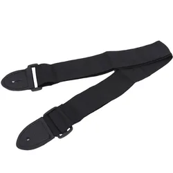 Premium Black Woven Adjustable Guitar Strap - Wide Acoustic and Electric Performance Strap (Black)
