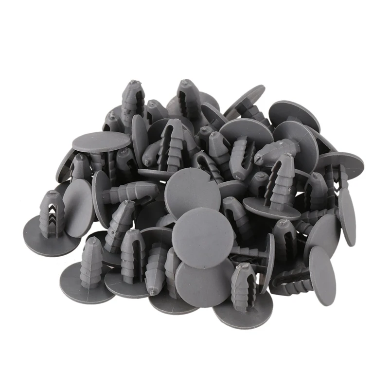 50 PCS 8Mm Hole Gray Plastic Rivet & 30 Pcs Plastic Fastening Screws Gray Flange Fender Bumpers Clips