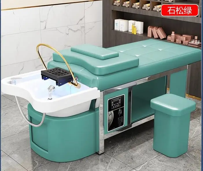 Ceramic basin head treatment shampoo bed Thai massage water circulating fumigation thermostatic stainless steel shampoo shop