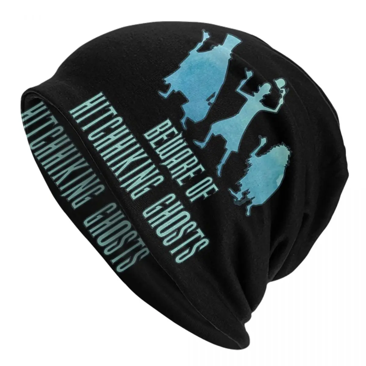 

Beware Of Hitchhiking Ghosts Beanie Cap Unisex Winter Bonnet Homme Knit Hats Cool Outdoor Haunted Mansion Skullies Beanies Hats