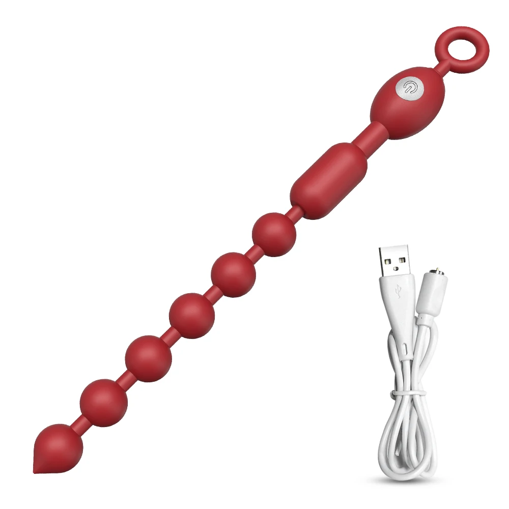 Vibrating Anal Beads Beginner-Friendly Butt Plug Adult Sex Toy for Men Women Couples Flexible Silicone Prostate Massger Anal Toy