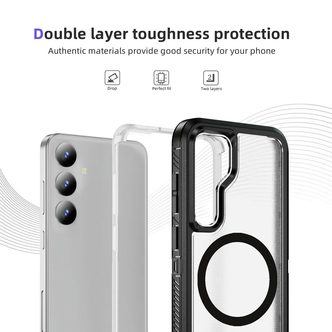 Magnetic Slim Fit Case with Drop Protection and Built-in Kickstand