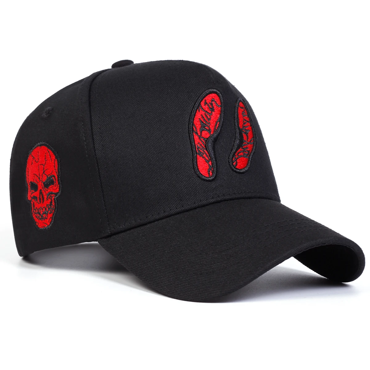 Unisex-Baseballmützen mit Fußabdruck-Stickerei, für Frühling und Herbst, für den Außenbereich, verstellbare Freizeithüte, Sonnenschutzhut, Sportkappe – Detail 4