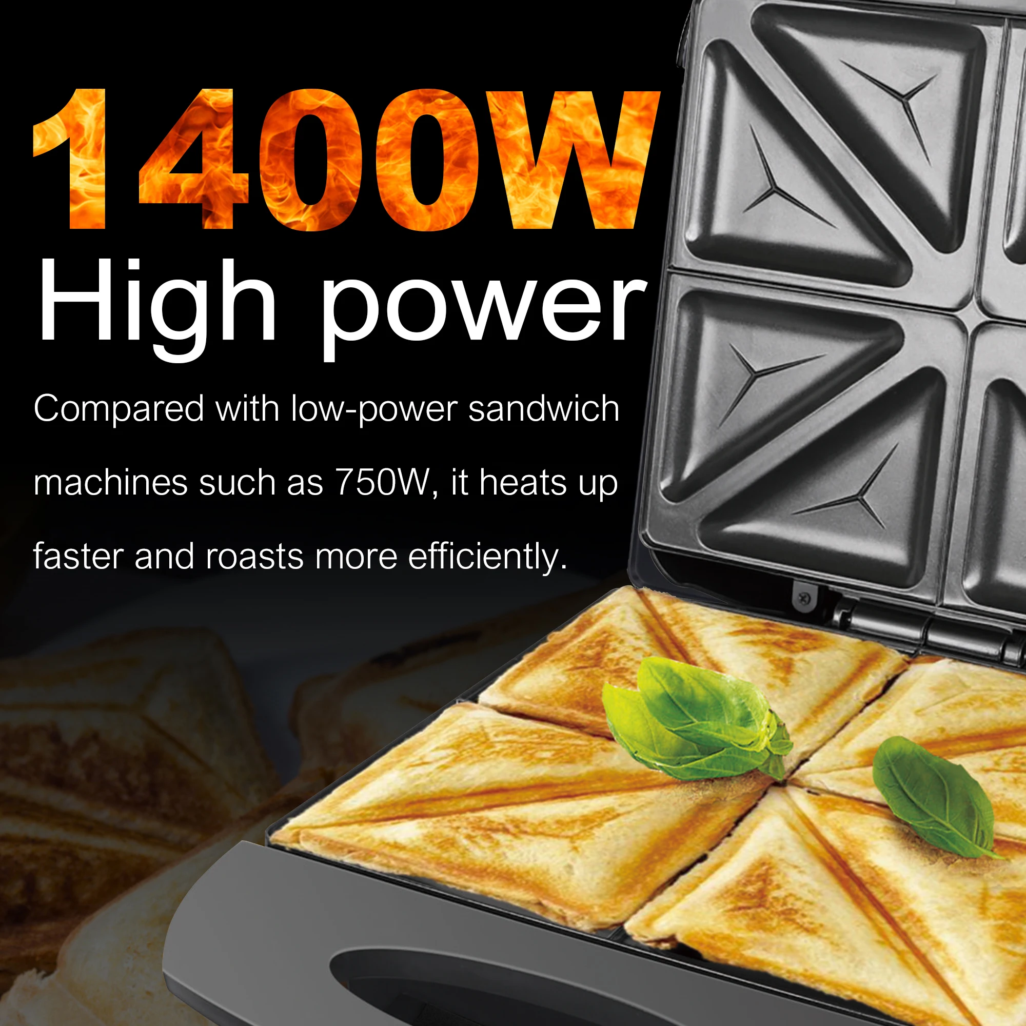 1400W Sandwiches Maker Electric Waffles Machine Cooking Appliances Bread Machine Cake Breakfast Waffle Pot Baking Pan Sonifer