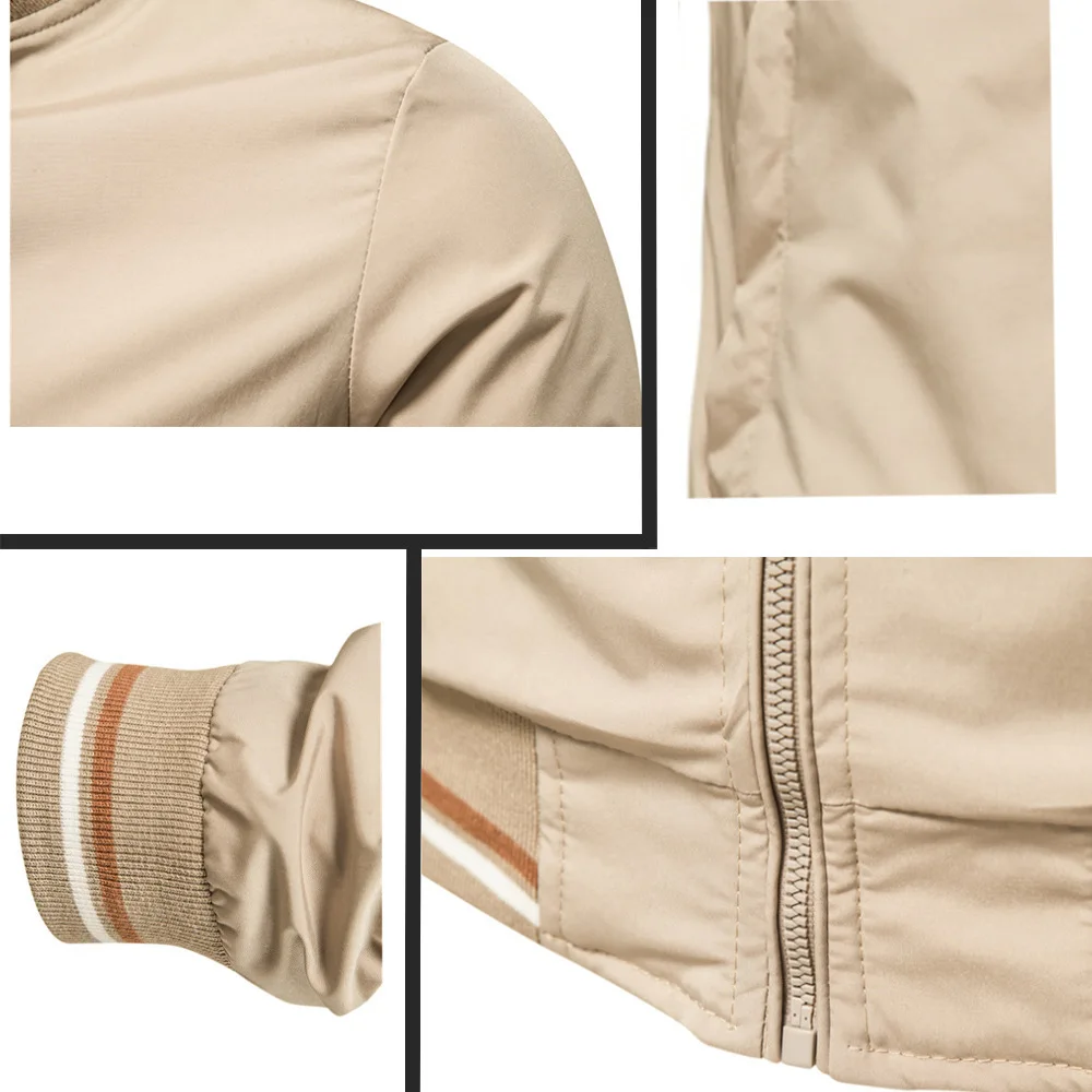 Detailed view of the rib-sleeve cuffs and zipper closure on the lightweight jacket.
