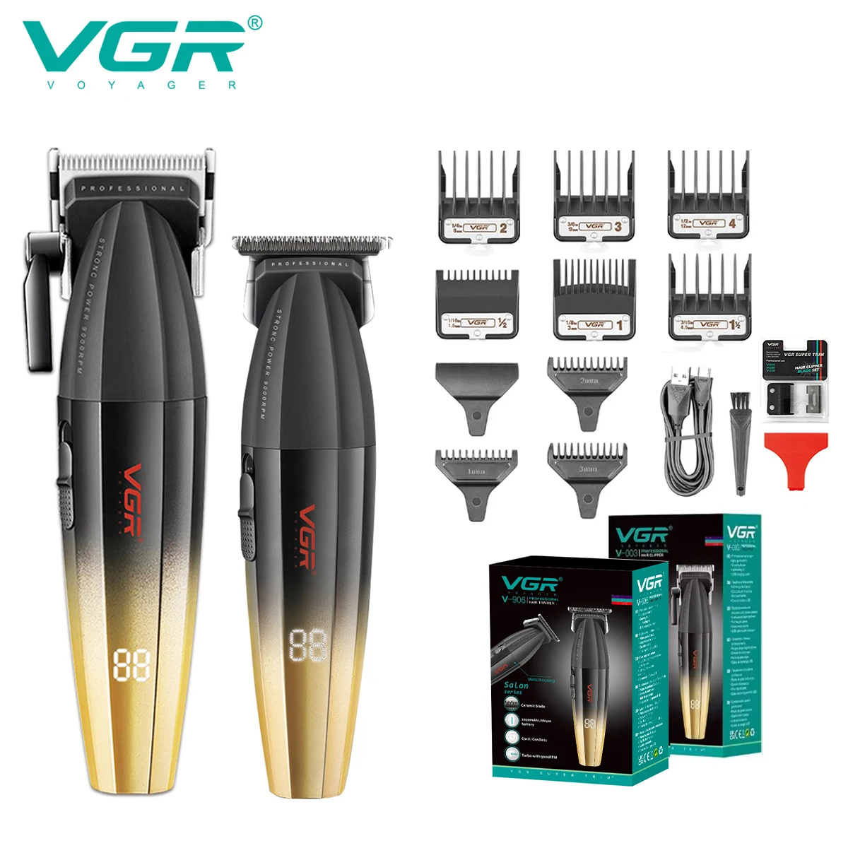 VGR الراقية مجموعة تشذيب الشعر التدرج اللون المعاد...