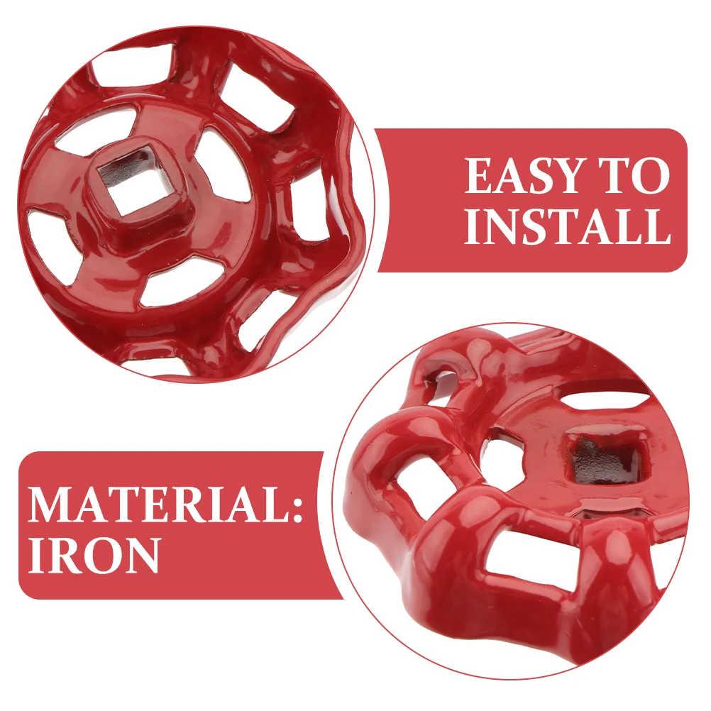 2 Pcs Hose Gate Valve Handle Shutoff Wheel outside Faucet Replacement Red Decorative