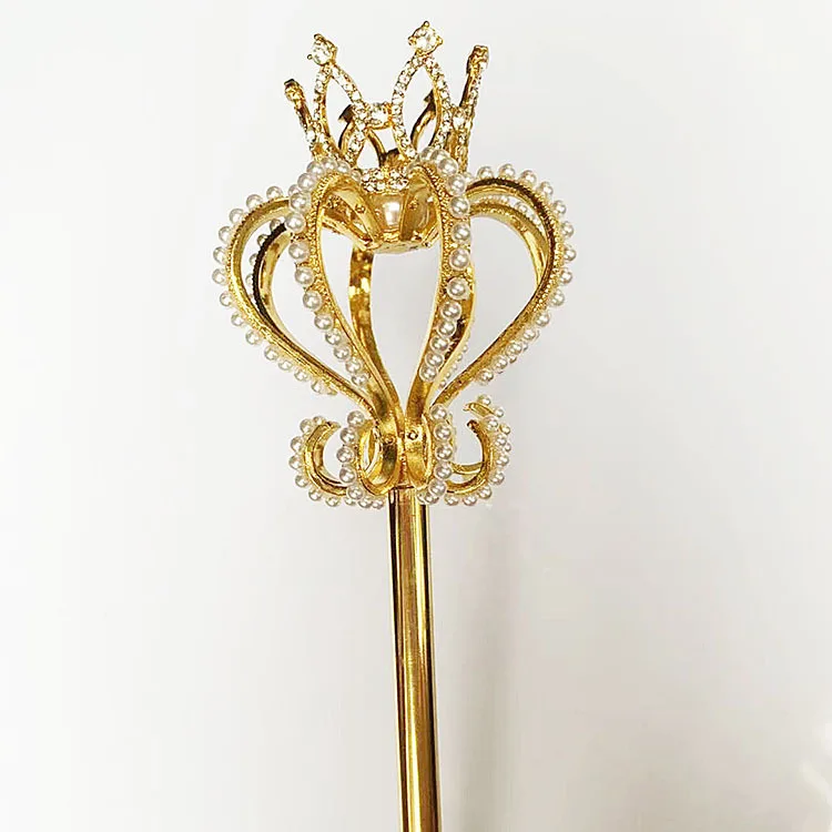 Kristall Zepter Zauberstab Gold/Silber Farbe Tiaras und Kronen Zepter König Königin Hochzeit Festzug Party Kostüme Handheld Requisiten – Detail 21