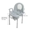 Commode Chair for Toilet Armrests 3 Levels Height Adjustable Sealed Lid Heavy Duty Bedside Commode for Adults for Squat Toilet 5
