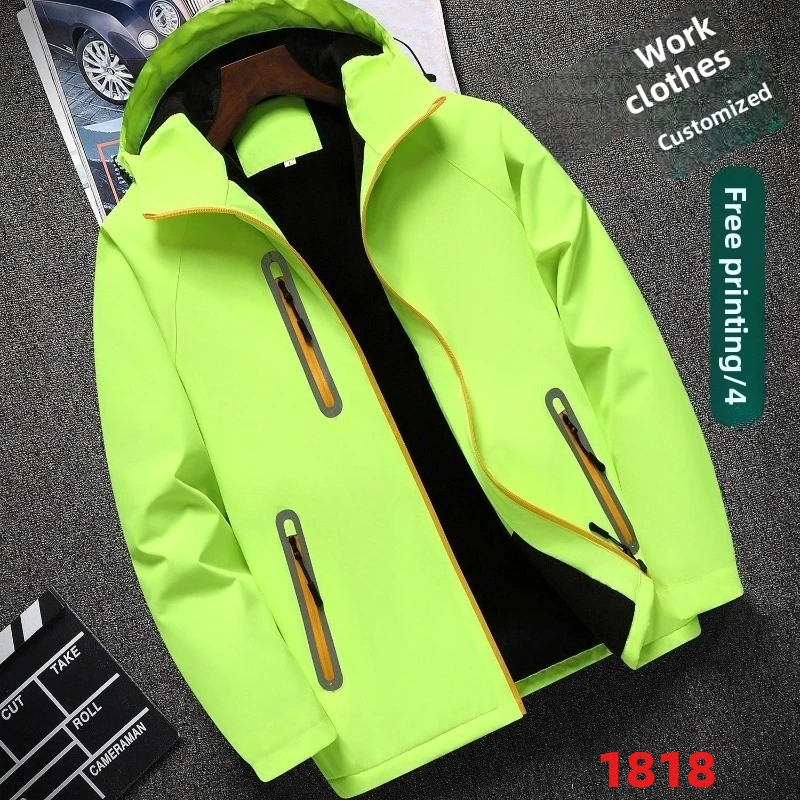 Windproof Fleece Lined Jacket Unisex, All-in-One Long Sleeve Work Coat for Supermarket & Corporate Winter Wear 1