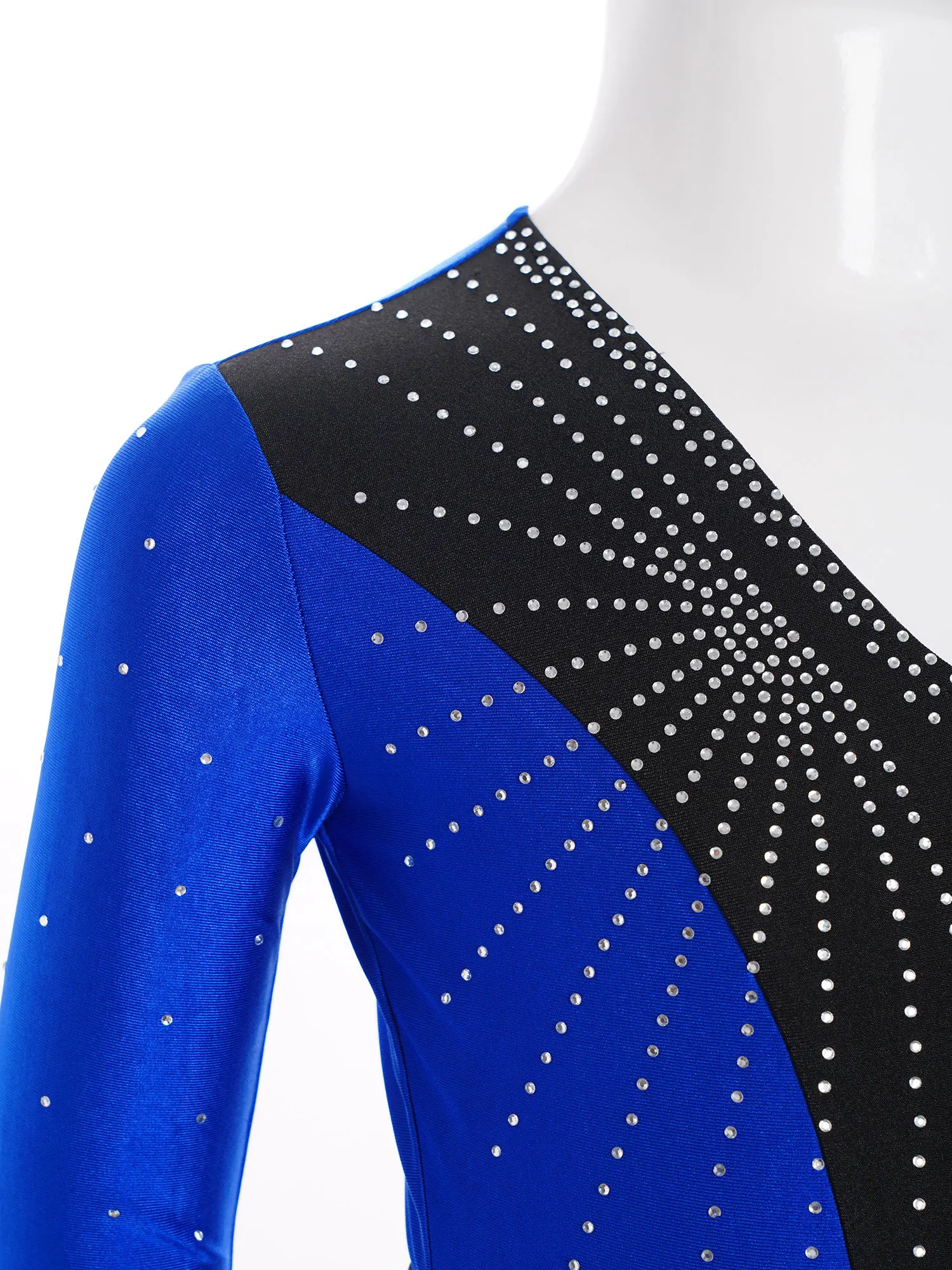 Kids Boys Latin Dance Suit Competition Long Sleeve Jumpsuit Figure Skating Ballroom Performance Costume Rhinestone Full Leotard dance bodysuit
