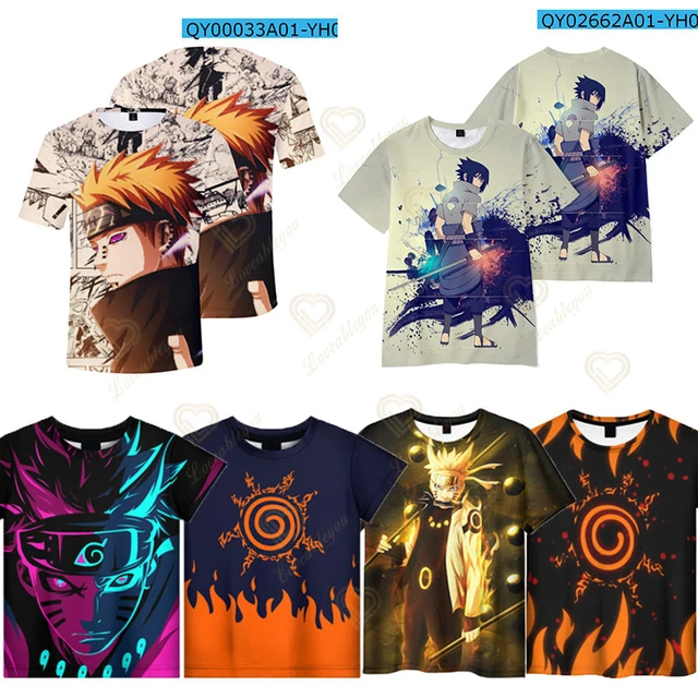 Design camiseta gráfico bonito desenho animado naruto completo