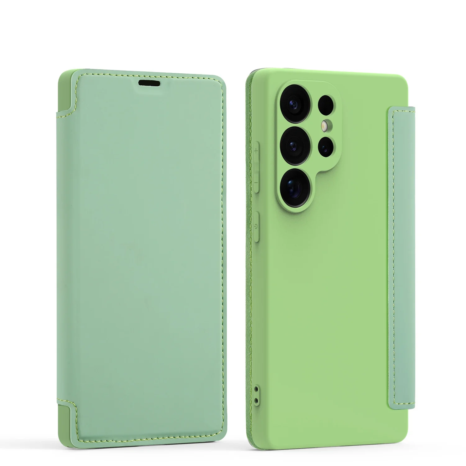 Luxury Flip Leather Wallet Case with Card Pocket and Shockproof Silicone Shell