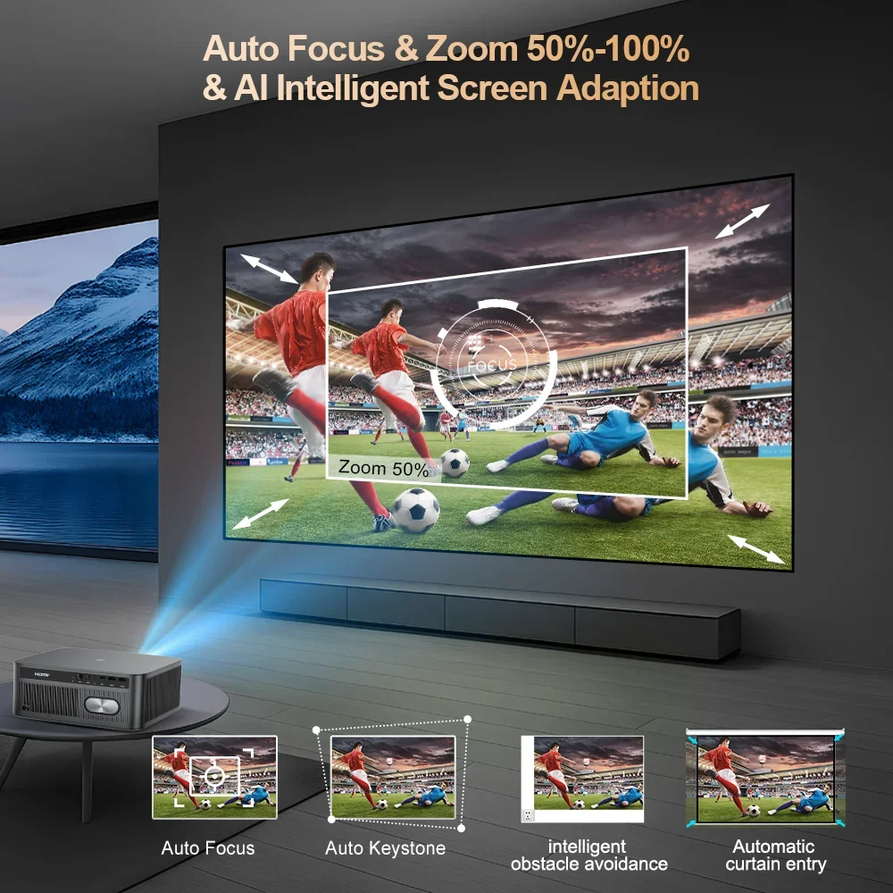 ThundeaL TD98Pro 2K 4K Full HD 1080P جهاز عرض محمو...