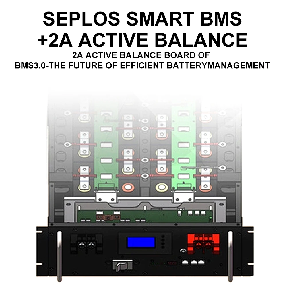 폴란드 3.0 Mason Seplos 케이스 BMS Lifepo4 배터리, 충전식 태양열 밸런서, 48V, 280AH, 304AH, 310AH, 320AH, 보조배터리 2A