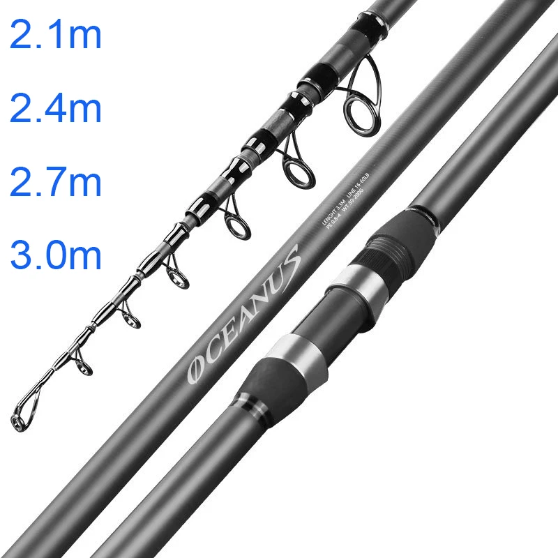 

2.1m 2.4m 2.7m 3.0m Protable Telescopic Spinning/Casting Fishing Rod Ultralight Carbon Fiber Travel Rod Fishing Tackle