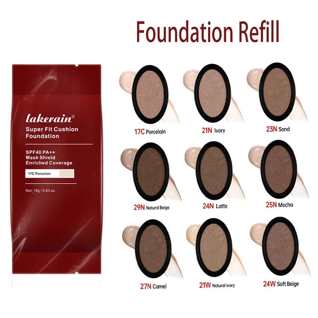 Waterproof Cushion Foundation Refill Long-lasting High Coverage Foundations Korean Makeup CC Cream Foundation Tone Up Cream
