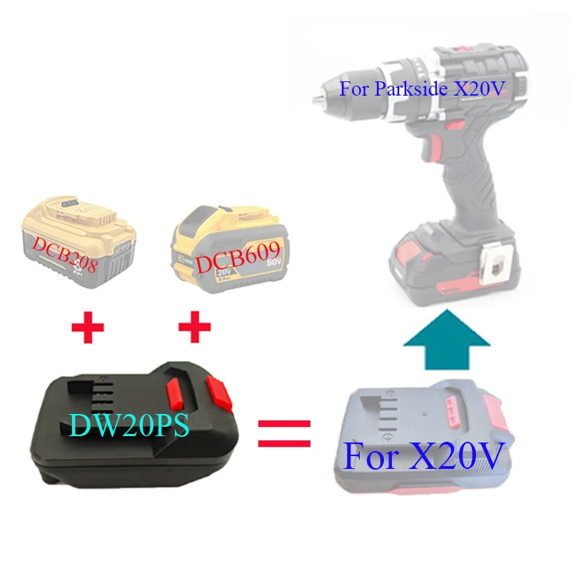 Adapter Converter Milwaukee Bosch Makita 18V Li-ion battery Lidl Parkside X20V Li-ion Power Tool Accessories