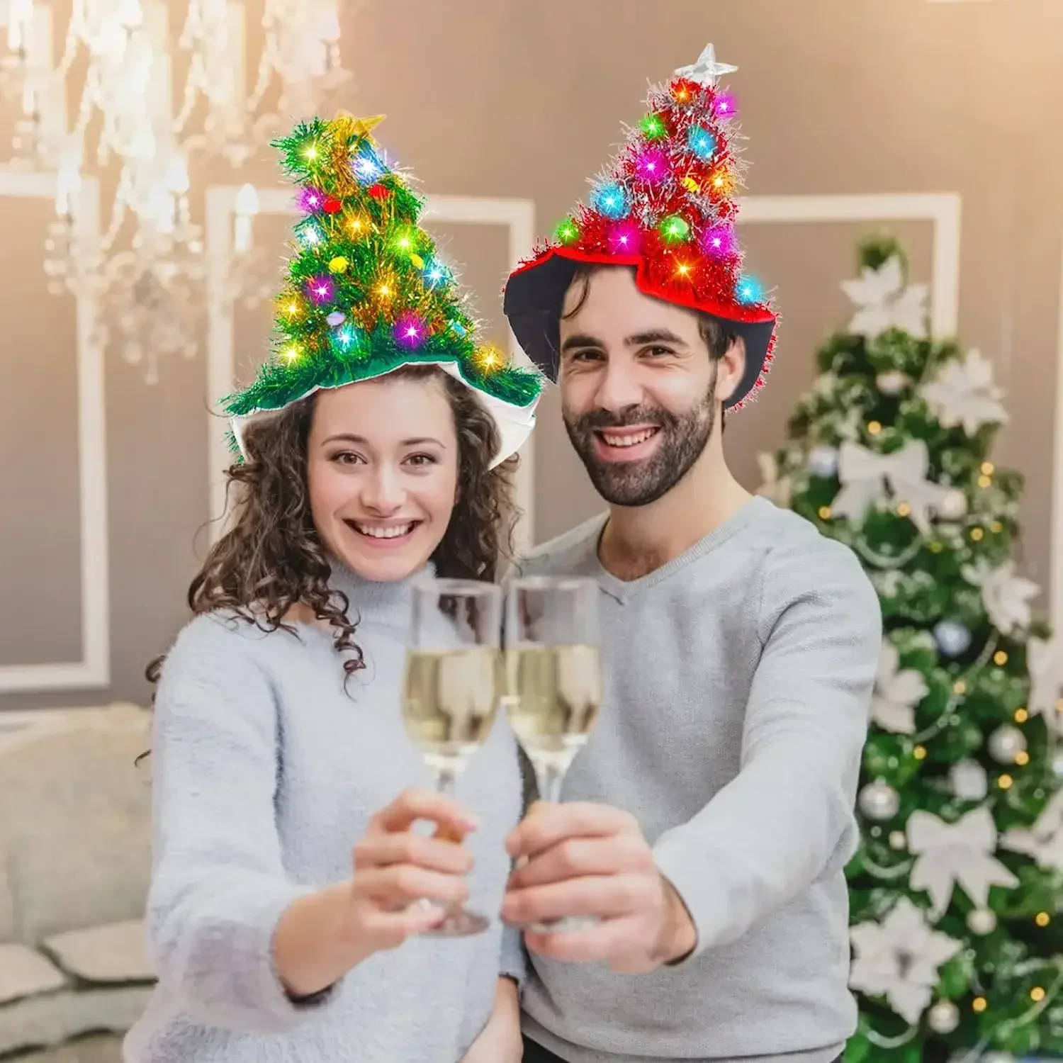 Glow Party Santa Hat for Adults and Kids' Christmas Dress-up Costume