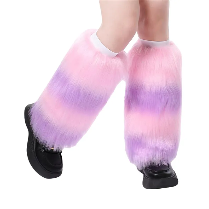 

Furry Faux Fur Fuzzy Leg Warmer Stockings Socks Fluffy Boot Cover Winter Fashion Women Boot Covers Soft Leg Warmers Harajuku 90s