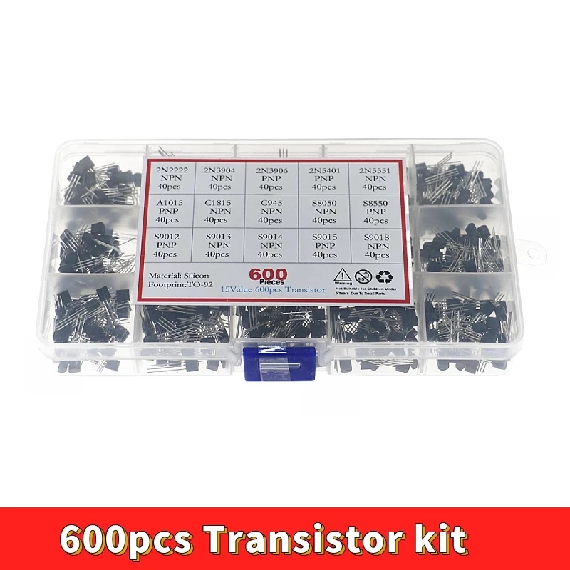 NPN PNP 키트 세트, 30-160V, 50-1000MA NPN/PNP, TO-92, 600 개