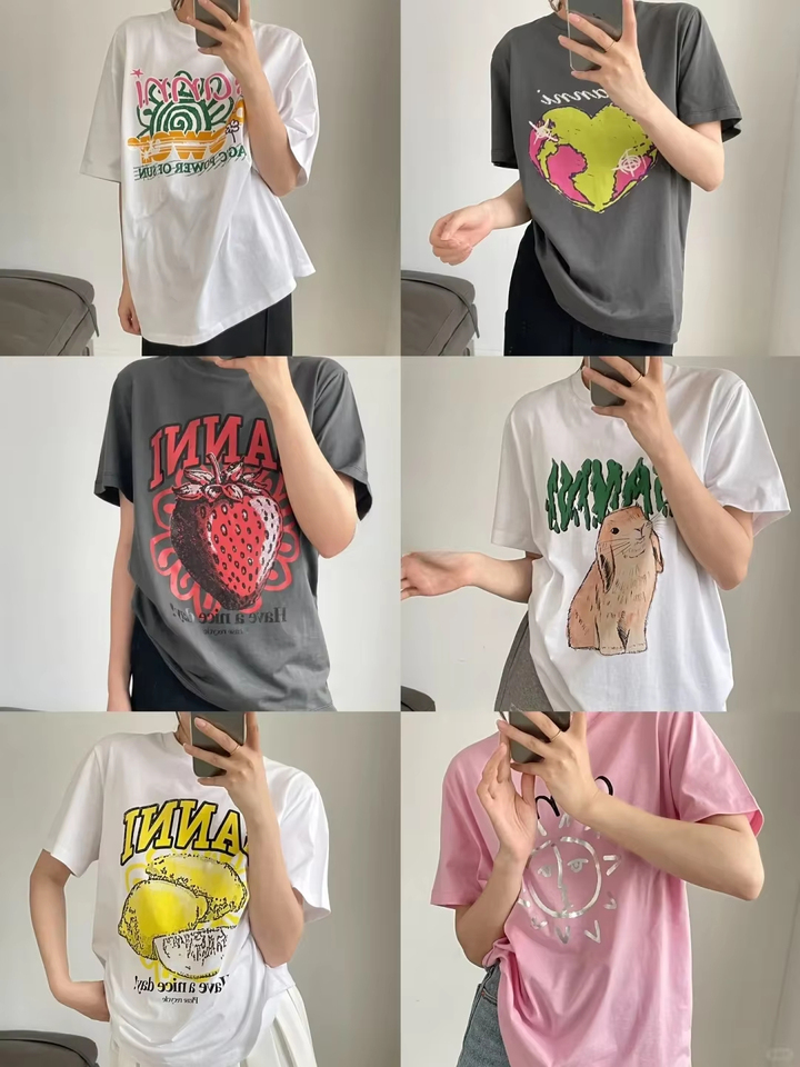 Men's and Women's Short-sleeved T-shirts, Cotton, Luxurious, High Quality, Rugby Print, Brand, Summer