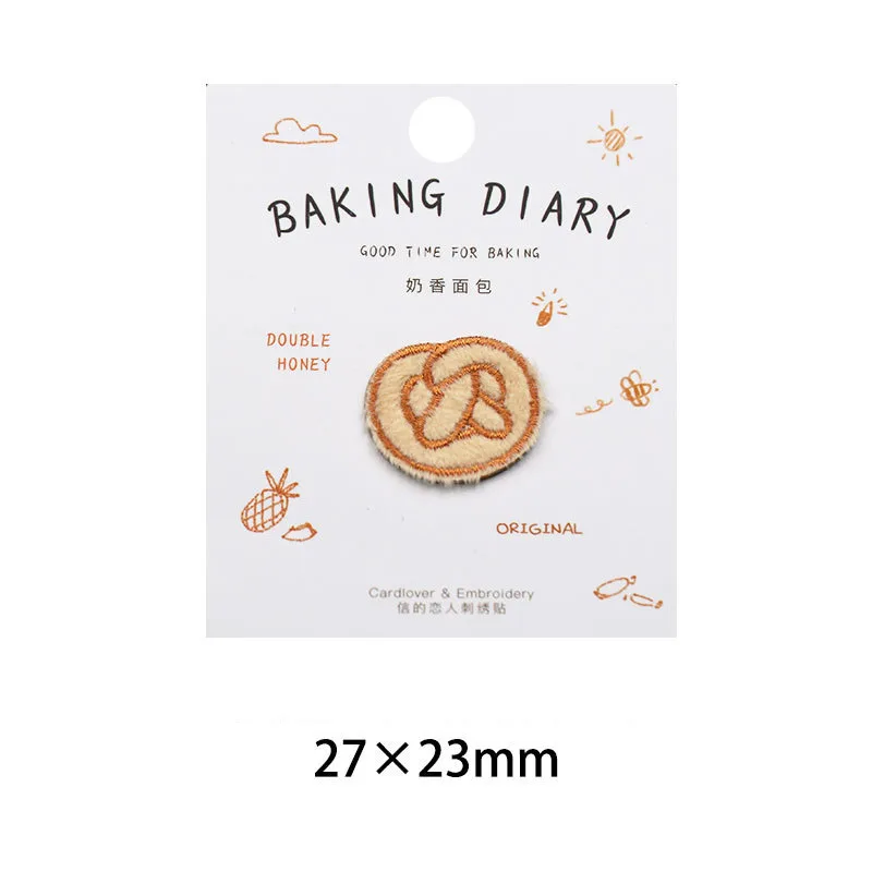 Kleine Cartoon Stickerei Aufkleber, Lebensmittel Brot Patches, Kleidung, Taschen, Schal, DIY Dekorative Muster Aufkleber, selbst klebend – Detail 8