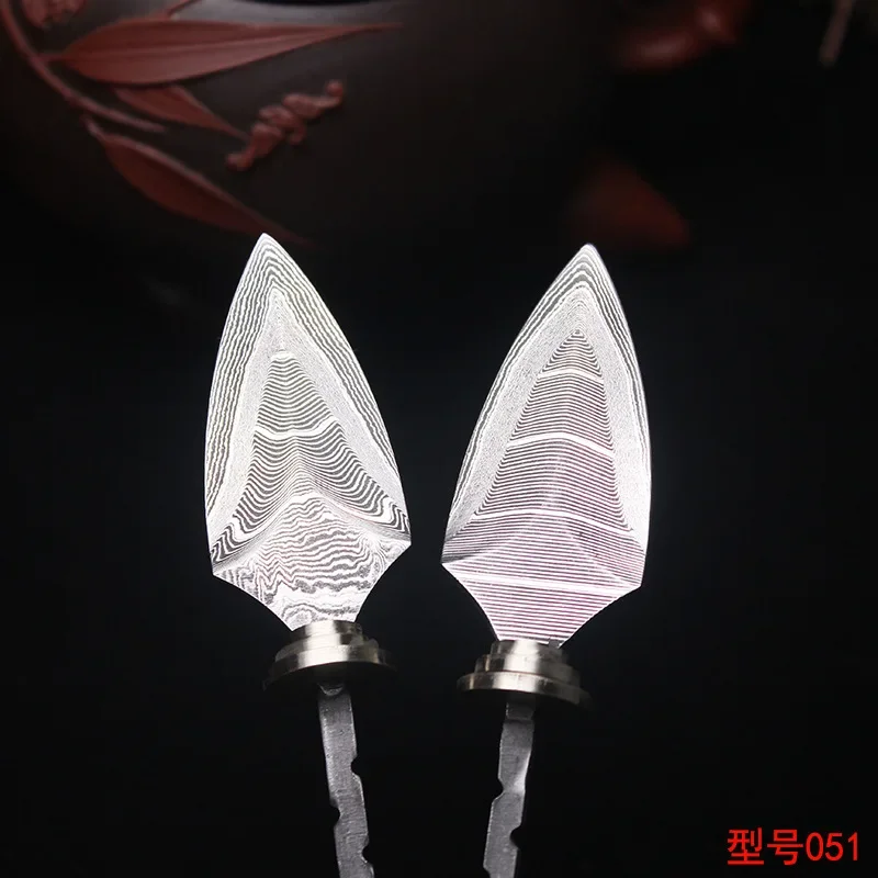 DIY 반제품 다마스커스강 네트 패턴 푸얼차 칼날 액세서리 (푸얼차 및 다크티 세리머니 DIY 칼날 세트)