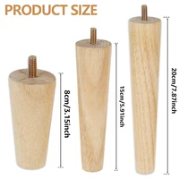 4Pcs Furniture Leg Wooden Replacement Furniture Feet 8/15/20cm Height Table Leg with Screws Foot Pads for Sofa Chair Bed Cabinet 3