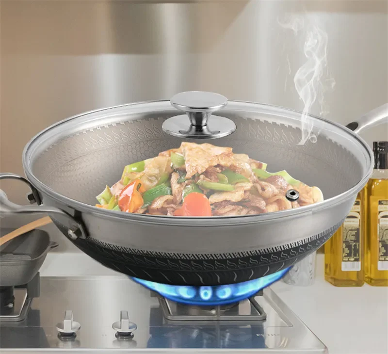 Premium Glass and Stainless Steel Frying Pan Lid with Heat-Resistant Handle