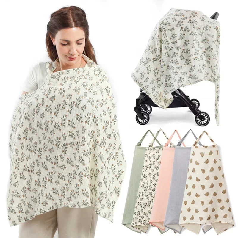 Mother Outing Breastfeeding Cover Cotton Baby Feeding Nursing Covers Adjustable Privacy Breastfeeding Apron Stroller Blanket
